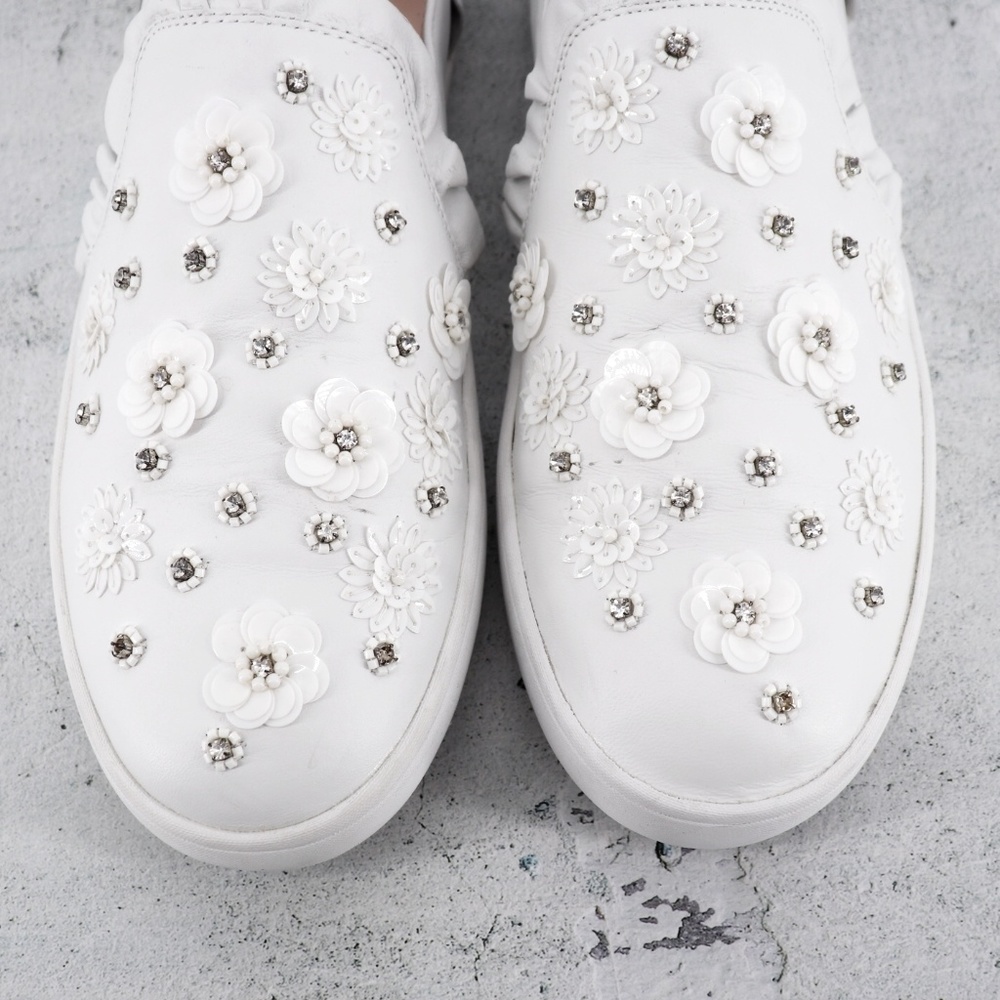Kate Spade Louise Leather Embellished Sneaker 9.5 - Picture 3 of 8
